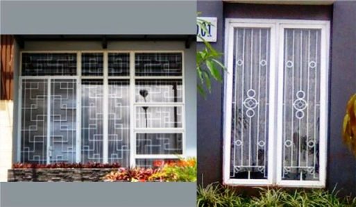 Contoh model teralis modern untuk jendela dari besi tempa