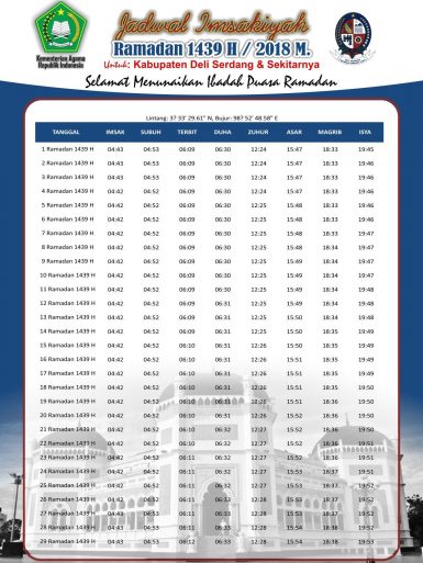 Jadwal Imsakiyyah Puasa Ramadhan 1439 H 2018 Free Download