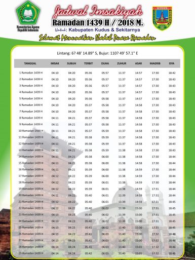 Jadwal Imsakiyyah Puasa Ramadhan 1439 H 2018 Free Download