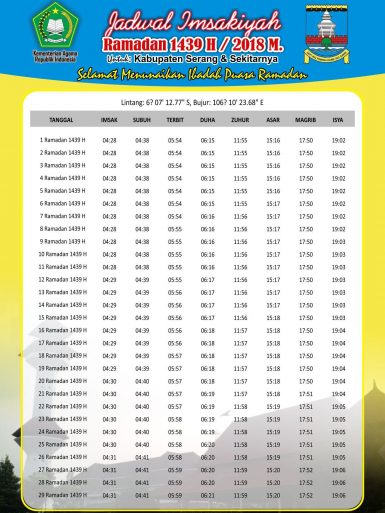 Jadwal Imsakiyyah Puasa Ramadhan 1439 H 2018 Free Download