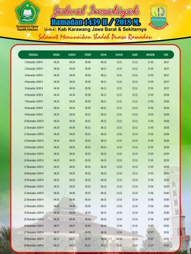 Jadwal Imsakiyyah Puasa Ramadhan 1439 H 2018 Free Download