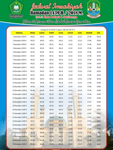 Jadwal Imsakiyyah Puasa Ramadhan 1439 H 2018 Free Download