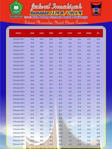 Jadwal Imsakiyyah Puasa Ramadhan 1439 H 2018 Free Download