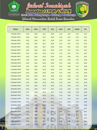 Jadwal Imsakiyyah Puasa Ramadhan 1439 H 2018 Free Download