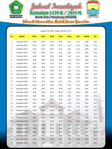 Jadwal Imsakiyyah Puasa Ramadhan 1439 H 2018 Free Download