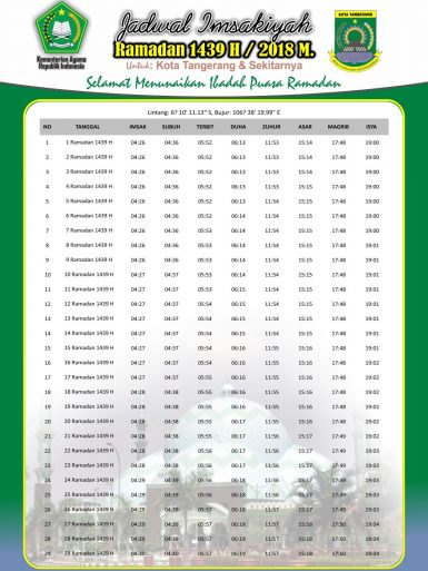 Jadwal Imsakiyyah Puasa Ramadhan 1439 H 2018 Free Download