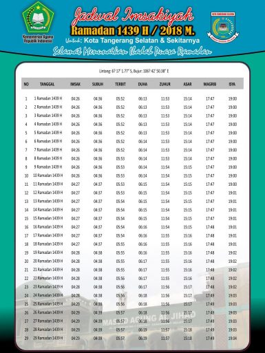 Jadwal Imsakiyyah Puasa Ramadhan 1439 H 2018 Free Download
