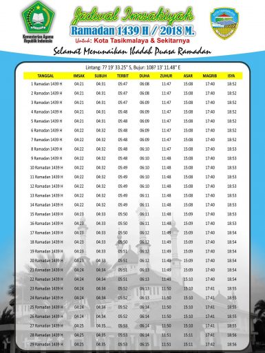 Jadwal Imsakiyyah Puasa Ramadhan 1439 H 2018 Free Download