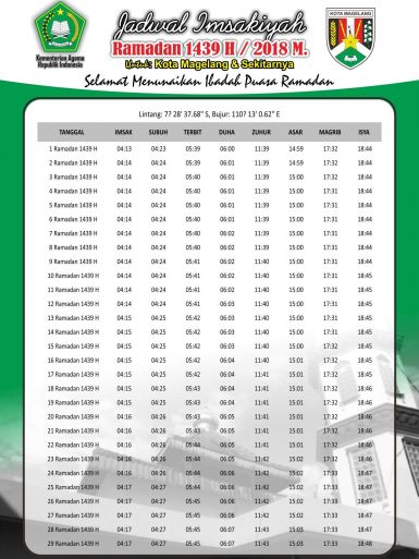 Jadwal Imsakiyyah Puasa Ramadhan 1439 H 2018 Free Download