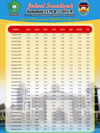 Jadwal Imsakiyyah Puasa Ramadhan 1439 H 2018 Free Download