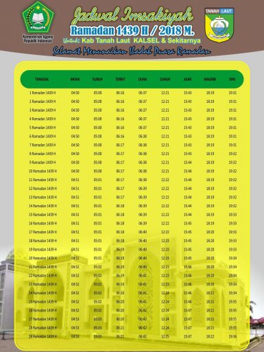 Jadwal Imsakiyyah Puasa Ramadhan 1439 H 2018 Free Download