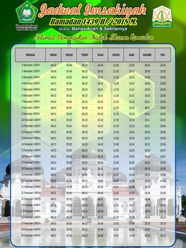 Jadwal Imsakiyyah Puasa Ramadhan 1439 H 2018 Free Download