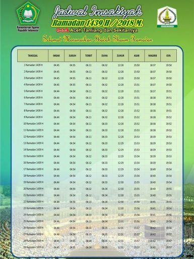 Jadwal Imsakiyyah Puasa Ramadhan 1439 H 2018 Free Download