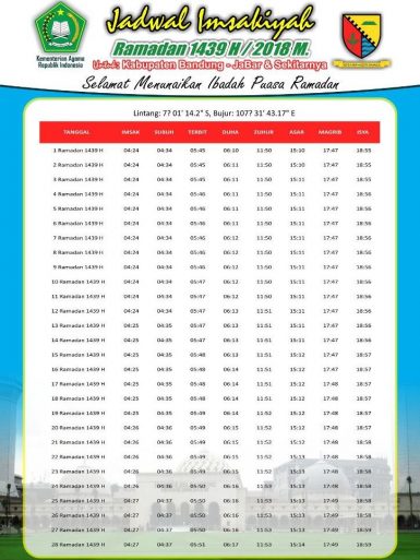 Jadwal Imsakiyyah Puasa Ramadhan 1439 H 2018 Free Download