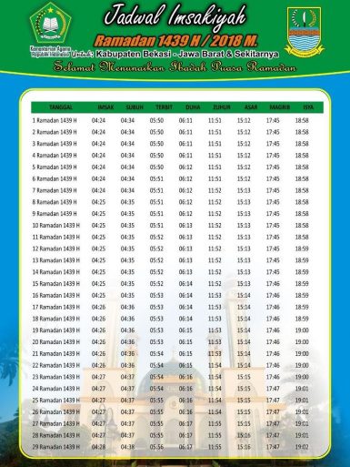Jadwal Imsakiyyah Puasa Ramadhan 1439 H 2018 Free Download