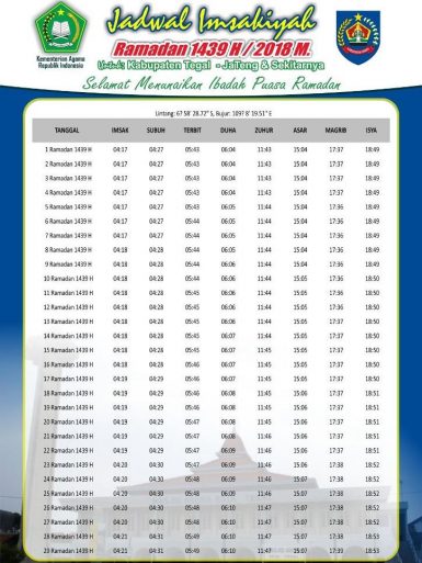Jadwal Imsakiyyah Puasa Ramadhan 1439 H 2018 Free Download