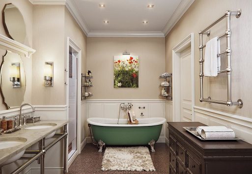 Interior Kamar Mandi Dengan Warna Elegan yang Ngetren