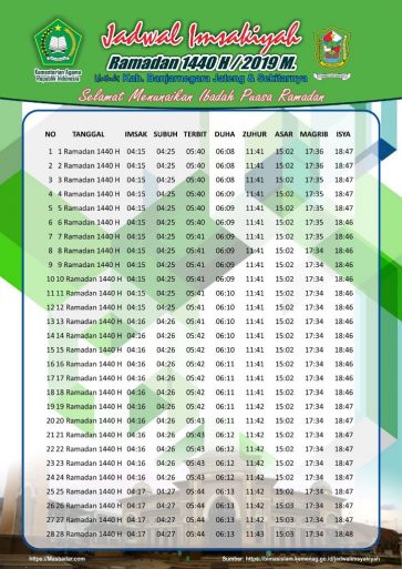 Jadwal Imsakiyah Ramadhan 2019 1440 Free Download