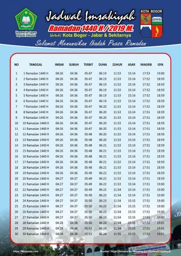 Jadwal Imsakiyah Ramadhan 2019 1440 Free Download
