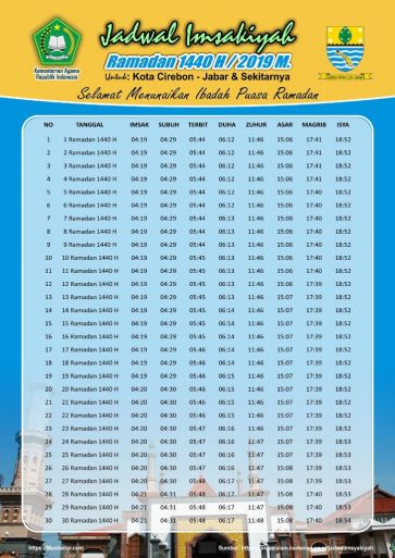 Jadwal Imsakiyah Ramadhan 2019 1440 Free Download