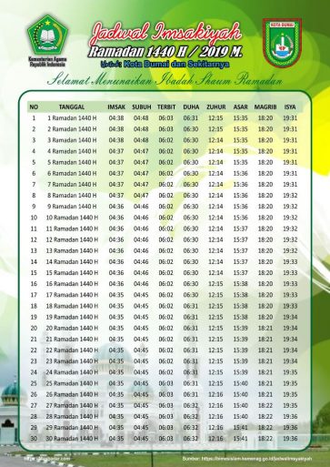 Jadwal Imsakiyah Ramadhan 2019 1440 Free Download