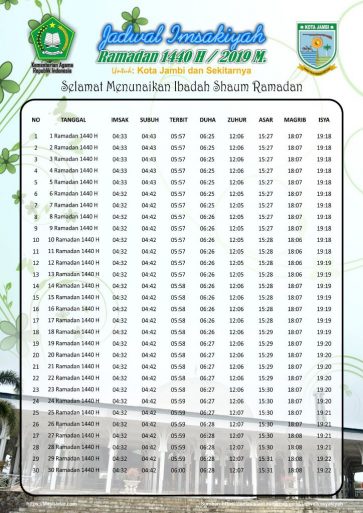 Jadwal Imsakiyah Ramadhan 2019 1440 Free Download