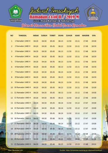 Jadwal Imsakiyah Ramadhan 2019 1440 Free Download