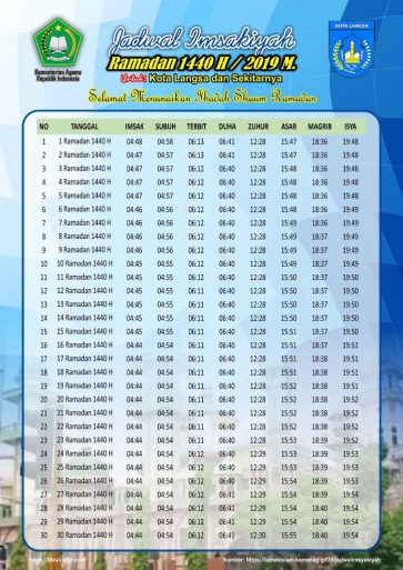 Jadwal Imsakiyah Ramadhan 2019 1440 Free Download