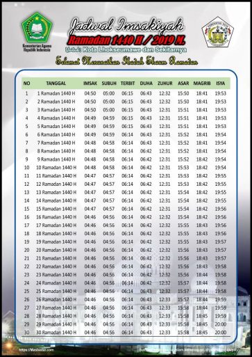 Jadwal Imsakiyah Ramadhan 2019 1440 Free Download
