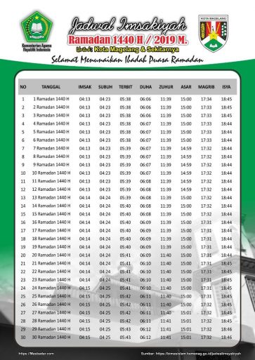 Jadwal Imsakiyah Ramadhan 2019 1440 Free Download