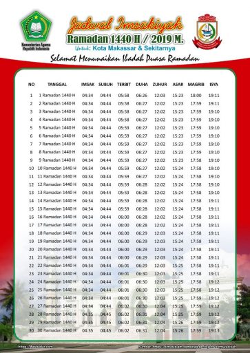 Jadwal Imsakiyah Ramadhan 2019 1440 Free Download