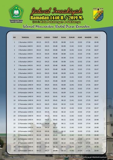 Jadwal Imsakiyah Ramadhan 2019 1440 Free Download