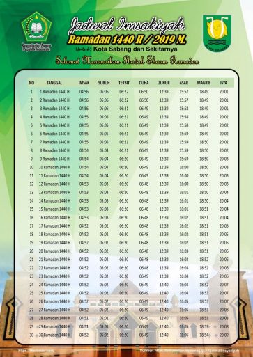 Jadwal Imsakiyah Ramadhan 2019 1440 Free Download