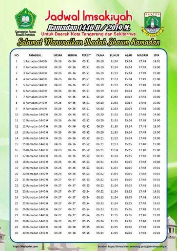 Jadwal Imsakiyah Ramadhan 2019 1440 Free Download