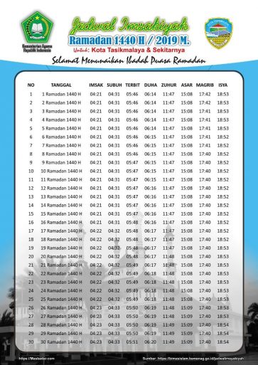 Jadwal Imsakiyah Ramadhan 2019 1440 Free Download