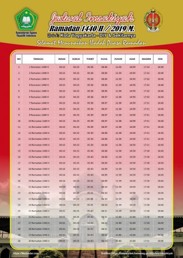 Jadwal Imsakiyah Ramadhan 2019 1440 Free Download