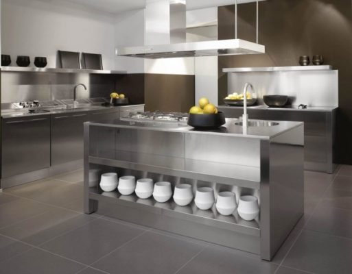 18 Desain Dapur Stainless Steel Yang Indah