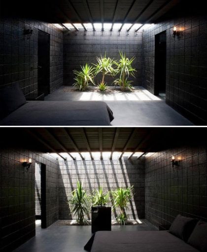 Interior Gelap yang Dramatis