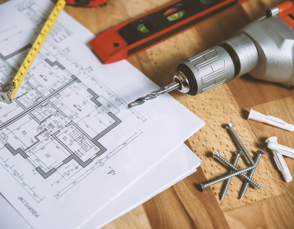 floor plan on table
