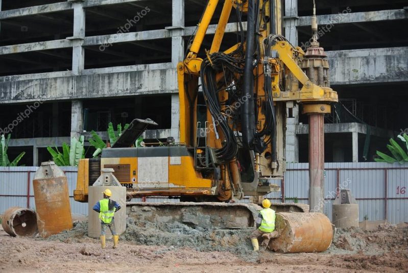 Bore Pile Rig at construction site