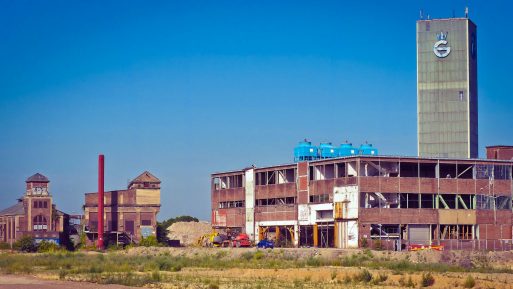 abandoned architecture blue sky buildings