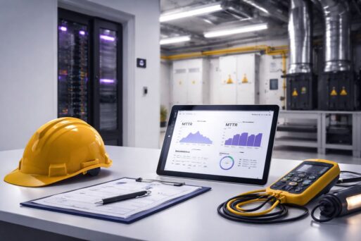 “SLA maintenance gedung terukur: dashboard MTTR/MTBF dan target response time untuk memantau kepatuhan layanan fasilitas.”